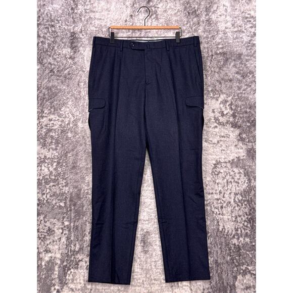 Incotex Pants 38 x 32 Mens Tapered Super 120s Blue Wool Cargo Trouser - Picture 1 of 8